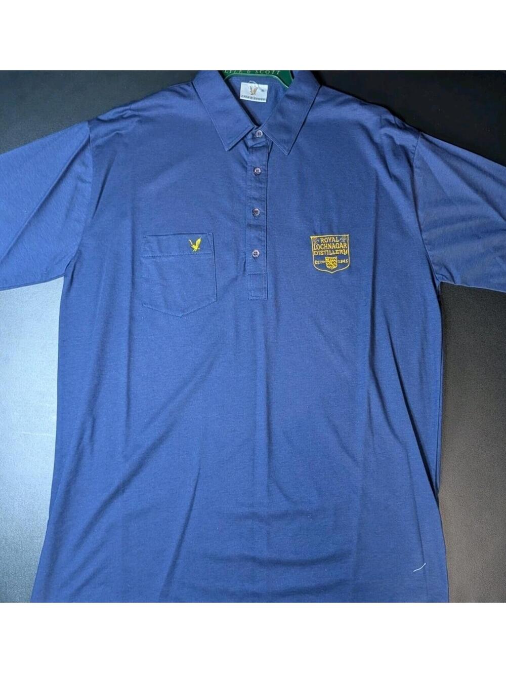 lyle and scott polo shirt xl Royal Lochnagar Distillery Blue Nwt